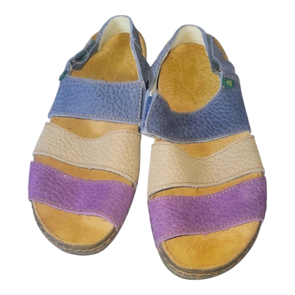 El Naturalista Multi Color Velcro Eco Friendly Leather Strappy Sandals Sz 42 - Picture 10 of 10